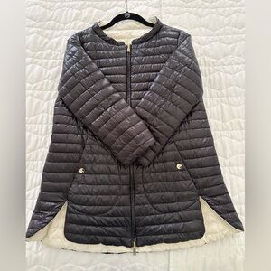Herno Women's Black/Cream Reversible Quilted Puffer Jacket
